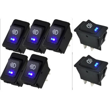 Car Auto Fog Blue LED Light Rocker Switch Dashboard Boat Switch 12V 35A